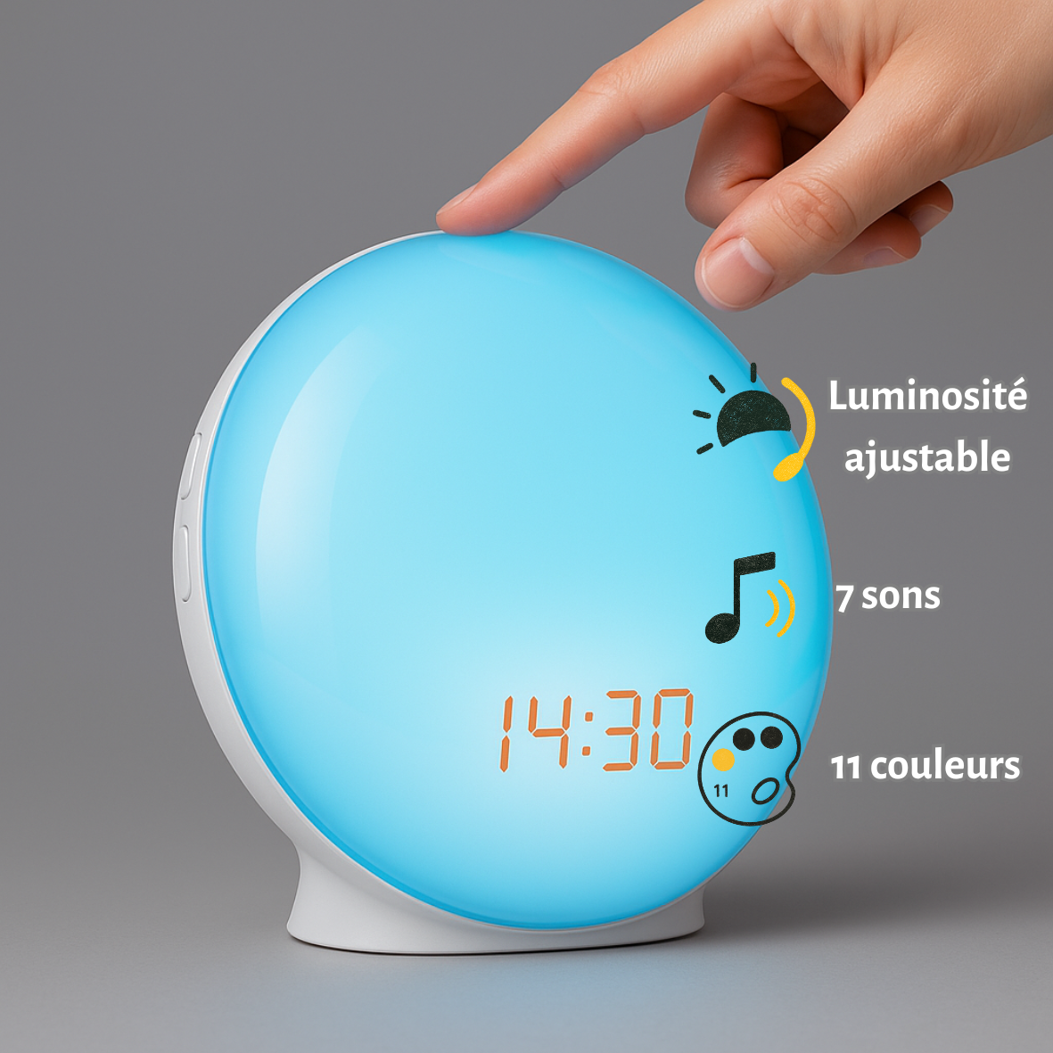 Réveil lumineux blanc – Lumizen Flow